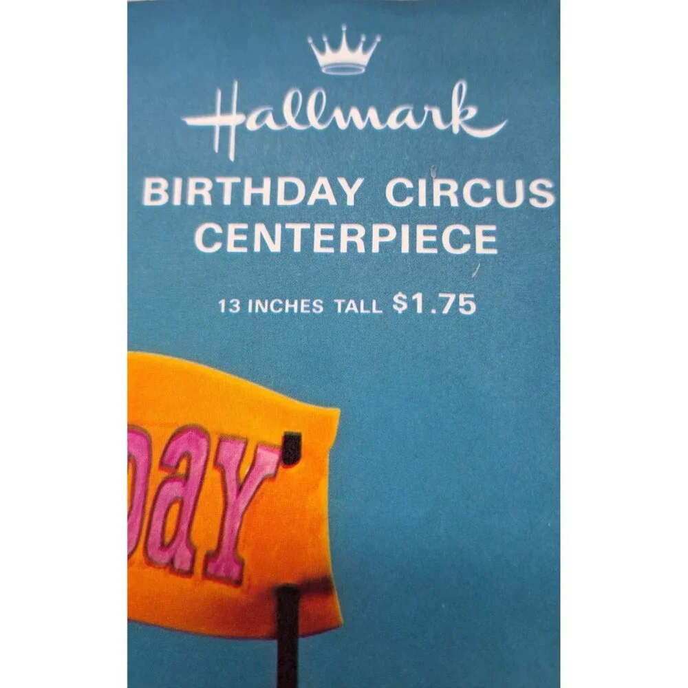 Vintage Hallmark Birthday Party Circus Centerpiece Animals 1970s Tabletop New
